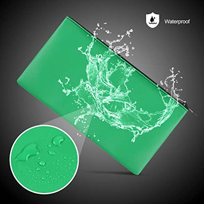 2 Pieces Money Bags with Zipper, 11x6.1 inch Money Pouch, Bank Bag, Cash Bag, Check Wallet, Cosmetics(Green) - color: Green, size: 2 Pieces