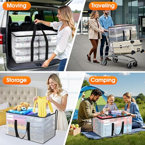 Fab totes Moving Bags Extra Heavy Duty Oversized Storage Bags with Reinforced Handle and Double Zippers,Moving Supplies Totes for Storage Packing Dorm Room Essentials Alternative to Moving Boxes - size: 100L