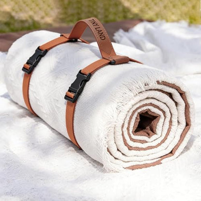 Tiny Land Picnic Blankets, 2 in1 Double Layer Waterproof Mat + Blanket, Foldable Beach Mat,Outdoor Blanket, Portable Camping Blanket, Extra Large Beach Mat, for Camping Park Beach Grass