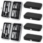 Hanaive 6 Set Manicure Set 48 Pcs Nail Clippers Pedicure Kit Gift for Fathers Day 8 in 1 Stainless Steel Grooming Kit Professional Nail Care Tools with Luxurious Travel Case for Men Women(Black) - color: Black