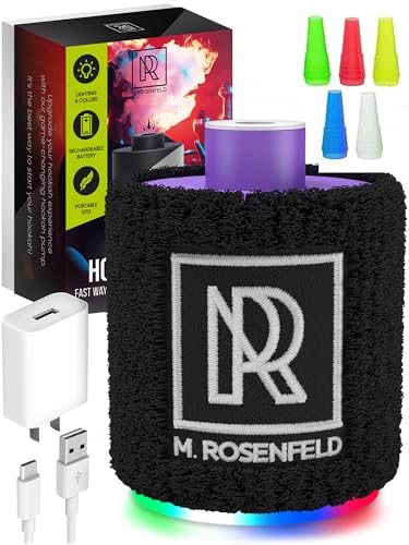 M. ROSENFELD Purple Mini Hookah Pump Hookah Starter with Rechargeable Battery - Electric Hookah Starter Vacuum Kit with Led Light - Mini Portable Charcoal Starter
