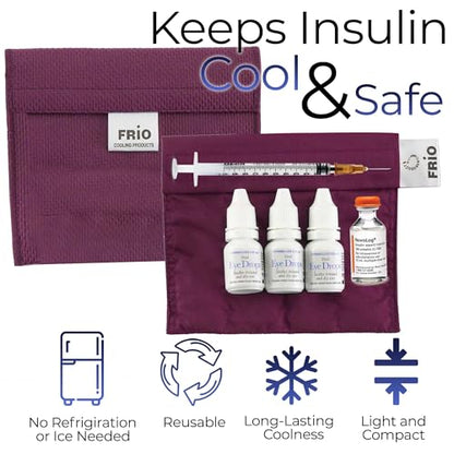 FRIO Cooling Wallet - Insulin Cooler for 45+ Hours of Stress Free On The Go - Burgundy Mini - color: Burgundy, size: Mini