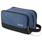 Gonex Travel Toiletry Bag Nylon, Shaving Bag Toiletry Organizer Check Patten (Navy Blue) - color: Check Patten (Navy Blue)