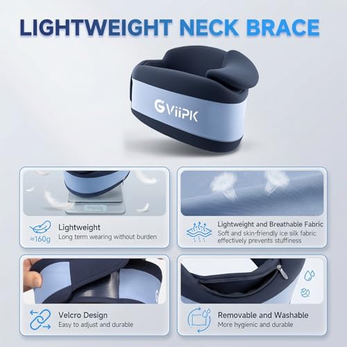 Ice Silk Neck Brace,Neck Brace Cervical Collar,Neck Support Brace for Sleeping Soft,Breathable Cervical Collar for Pain Relief/Posture Correction,Travel, Workers & Neck Injury Recovery for Women & Men