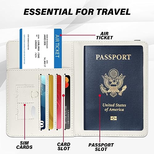 Cute Passport Holder and Holder Combo Passport Cover with RFID Blocking Women Men Compatible Wallet Credit Card Protector（Initial Monogram-A） - color: Black-A