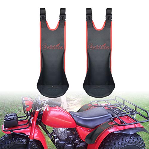 Goldfire 2 Pcs ATV Rear Passenger Foot Rest Rear Seat Pegs Universal Adjustable Foldable Heavy Duty Foot Pegs Fits for Polaris Sportsman H-onda Foreman, ATV 4 Wheeler Accessories (Red Piping) - color: Red Piping