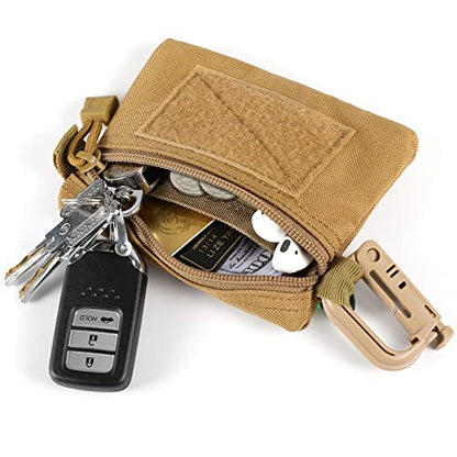 FRTKK 2 Pack Tactical Compact EDC Pouches Military Molle Utility Pouch Accessories Organizer Pouch Coin Purse Keychain Pocket Credit Card Holder Waist Pack - color: Orange 3