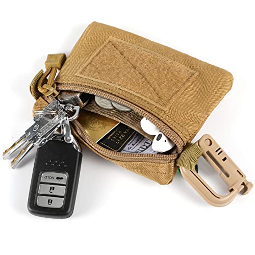 FRTKK 2 Pack Tactical Compact EDC Pouches Military Molle Utility Pouch Accessories Organizer Pouch Coin Purse Keychain Pocket Credit Card Holder Waist Pack - color: ACU 3