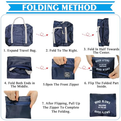 Travel Bag 25 Packes Foldable Duffel Bag Bulk Carry on Luggage Tote Weekender Overnight Bag Water Resistant Nylon Travel Duffel for Homeless Donations, Gym, Hospital (25PCS) - color: 25 PCS