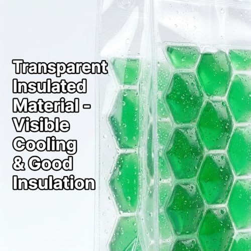 3-Pack Freezable Wine Cooler Bags with Built-in Gel Ice Packs - Portable Hexagon Wine Chiller Sleeve - Reusable Clear Folding Carrier Tote for Champagne, Beer, Picnic & Travel (orange） - color: Green