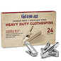 24 Pack - Long Lasting, Stainless Steel Clothespins - Strong Grip - Weather-Resistant, Multipurpose Clip - Use As Clothesline Laundry Clips, Chip Bag Clips, Hanger Clips and Craft Clips (24 Pack) - size: 24 Pack