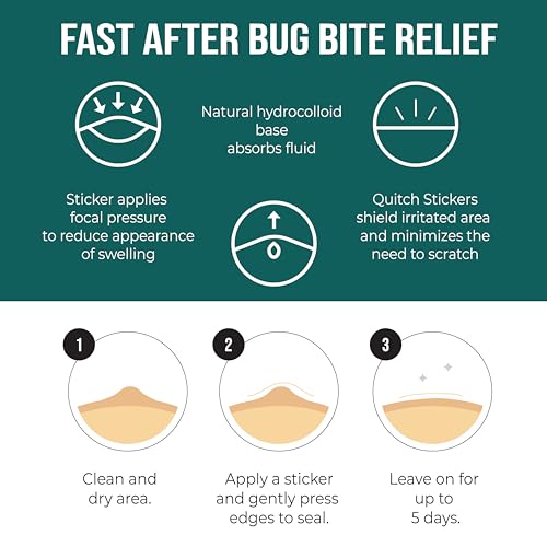 Quitch Mosquito Bite Itch Relief Patch, After Bite Insect Bite Treatment, Anti Itch Cream Alternative, Insect Bite Relief, Cruise, Travel and Camping Essential for Kids