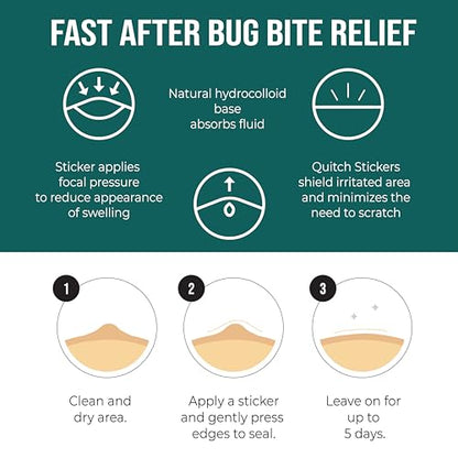 Quitch Mosquito Bite Itch Relief Patch, After Bite Insect Bite Treatment, Anti Itch Cream Alternative, Insect Bite Relief, Cruise, Travel and Camping Essential for Kids