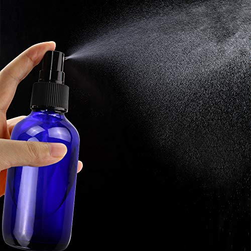 Wedama Spray Bottle, 4 oz Fine Mist Glass Spray Bottles, Little Refillable Liquid Containers for Watering Flowers Cleaning(16 Pack, Blue) - color: Blue, size: 4 Ounce (Pack of 16)
