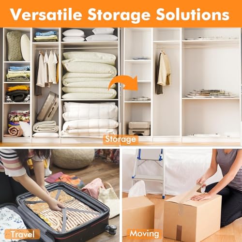 GONGSHI Vacuum Seal Bags for Clothing Travel & Home Storage, Travel Vacuum Bags with Electric Pump,Space Saver for Blankets, Comforters, Pillows, Clothes,32 Combo