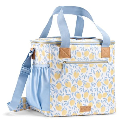 Fit & Fresh, 24-Can Soft Cooler Bag Insulated Leak-Resistant, Portable Soft Cooler, Large Cooler, Soft Sided Cooler Bag, Travel Cooler, Lemon Vines - color: Lemon Vines