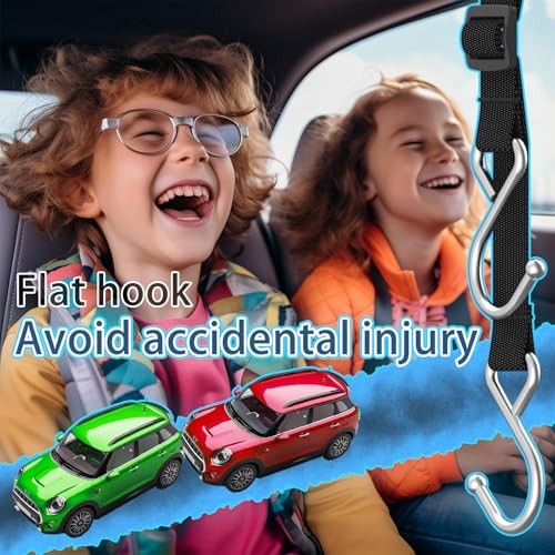 Car Seat Headrest Hooks, 2 Packs | S-Shaped Heavy-Duty Metal Hooks, Headrest Hooks, Safe and Anti Robbery - style: DS2