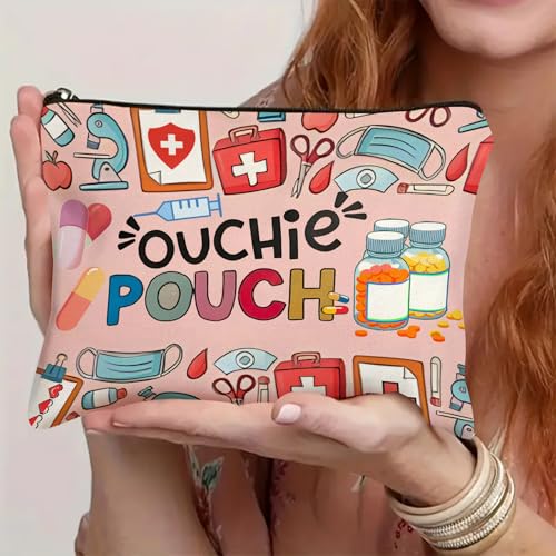 Medicine Storage Pouch with Diabetes, Medicines Bag, and Medical Supply Designs, White Canvas Zipper Cases, Multi-Use Functionality (Gift for Birthdays, Graduation, Christmas) (Style A) - style: Style a