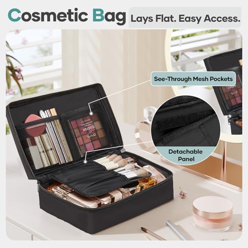 Veken 8 Set Compression Packing Cubes for Travel Essentials,Compressible Expandable Large Luggage Suitcase Organizer Bags for Clothing,Durable Space Saver Storage Bags with Makeup Bag(Black) - color: Black, size: 8 set