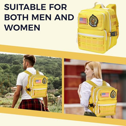 9L Mini Tactical Backpack for Men Women,Small Military Tactical Backpack for Sport,Gym,Hiking,Travel,Camping (Yellow) - color: Yellow