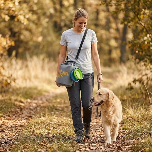 Dog Food Travel Bag With Collapsible Travel Bowls, 42 Cup Dog Food Storage System for Camping, Everyday-10L Food Dry Bag - color: bowl-400ml