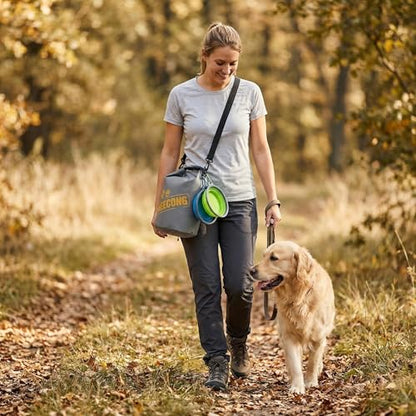 Dog Food Travel Bag With Collapsible Travel Bowls, 42 Cup Dog Food Storage System for Camping, Everyday-10L Food Dry Bag - color: bowl-400ml