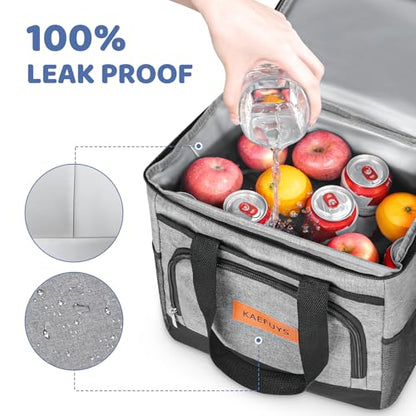 Insulated Cooler Bag for Men Women, 15L Soft Cooler Bag with Adjustable Shoulder Strap, Leakproof for Work, Camping, Travel, Picnic
