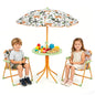 HONEY JOY Kids Picnic Table, Animal Themed Toddler Outdoor Table and Chair Set, 2 Folding Chairs & Removable Umbrella, Children Outdoor Furniture for Backyard Patio Garden (Green Tiger) - color: Green Tiger