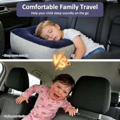 Inflatable Foot Rest Pillow - Air Footrest Cushion for Travel, Office & Home, Perfect Airplane & Car Seat Accessory