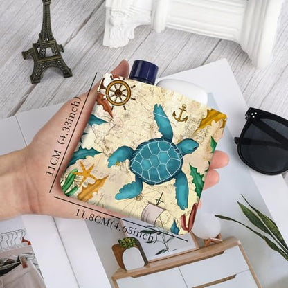 2Pcs PU Leather Small Squeeze Coin Purse Pouch Mini coin Bag Unique And Cute Wallet Cosmetic Bags Change Bag For Women Girls Men Map Turtle Pattern - color: Map Turtle Pattern