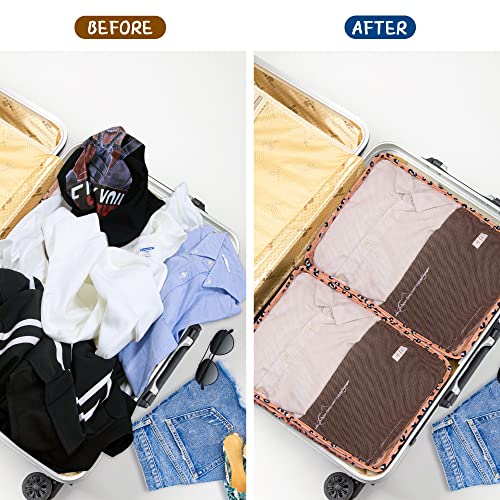 Packing Cubes Set, 2 Pcs Packing Organizers Set for Suitcases (Pink leopard) - color: Pink leopard