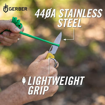 Gerber Gear LST - EDC Pocket Knife - Survival Tactical Tool for Travel, Camping & Outdoor Adventure - Lightweight & Compact Folding Knife - Stainless Steel Blade - Yellow - color: Yellow