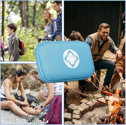 276PCS Small Travel First Aid Kit Supplies for Business, First Aid Kits Backpacking Essentials Items Trauma First Aid Survival Kits for Home Outdoor Adventure, Blue AMORNING - style: Blue-276Pcs