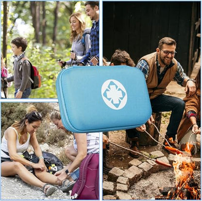 276PCS Small Travel First Aid Kit Supplies for Business, First Aid Kits Backpacking Essentials Items Trauma First Aid Survival Kits for Home Outdoor Adventure, Blue AMORNING - style: Blue-276Pcs