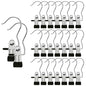 Hangers Clips,Stainless Multi Function Clip Hooks,Laundry Hanging Hooks Clips,Closet Hangers,Boot Clips， Hats Clips,Socks Clips,Pants Clips, Bras Clips (30, Black) - color: Black