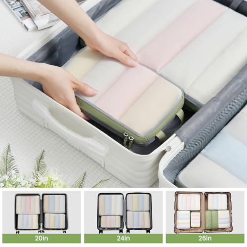 BAGAIL 6 Set Ultralight Compression Packing Cubes Packing Organizer for Travel Accessories Luggage Suitcase Backpack - color: Matcha Green70D, style: Mesh Pattern