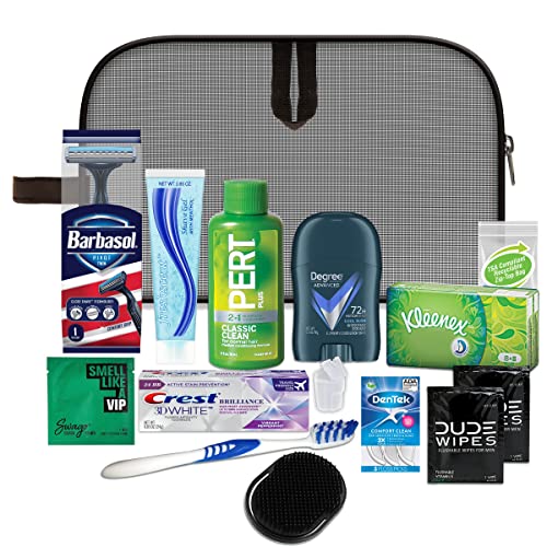 Convenience Kits International Men’s Premium 15-Piece Assembled Travel Kit Featuring: Gillette and Barbasol Shave Products - size: 15-Piece