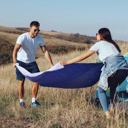 Large Outdoor Waterproof Blanket Extra Thick Fleece Stadium Blanket for Camping, Car, Pet, Picnics - Windproof, Wearable, Machine Washable 80" x 58" (Blue Purple) - color: Blue Purple