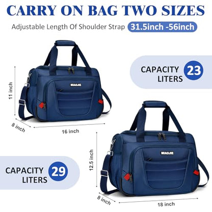 Underseat Carry On luggage Bag Airplanes Personal Item Bags Weekender Overnight Travel Tote Bag Shoulder Small Softside Carry on Luggage Travel Duffel Bags For Men Women -18 IN Navy Blue - color: Navy Blue, size: 18 IN