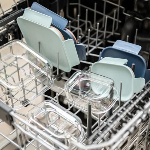 LocknLock Tritan Plastic Bisfree Modular Plus Food Storage Container Set, Lunch, Meal Prep, Stackable, BPA-Free, Leakproof, Freezer-Safe, 4 Pieces, 2 Boxes and 2 Lids, Navy, 2.1L - color: Navy, size: 4 set (2 containers & 2 Lids), 2100 ml