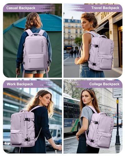 VGCUB Carry on Travel Backpack for Women Men Large Laptop Gym Work Frontier Airlines Personal Item Bag Business Airport Lightweight Backpack Flight Approved Mochilas de Viaje, Purple - color: Purple, style: Large