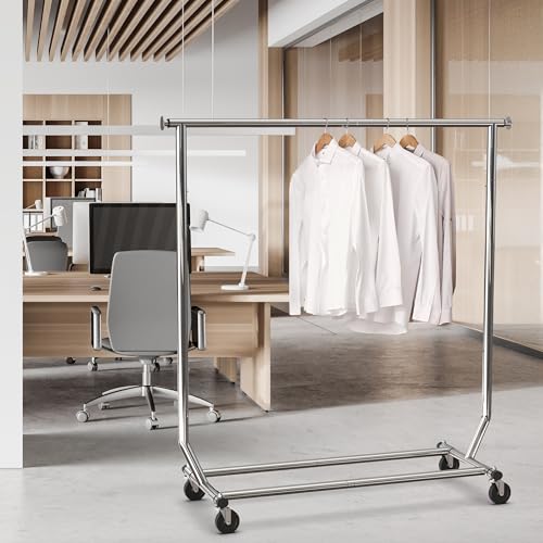 Simple Houseware Supreme Commercial Grade Clothing Garment Rack, Holds Up to 250 lbs, 50 to 75 Inches Extendable Rod, Chrome - color: Chrome, size: Commercial Grade