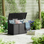 75 Gallon Outdoor Deck Storage Box - Heavy Duty Resin Container with Lockable Lid & Handles for Patio, Garden, Yard - Weatherproof (Black)