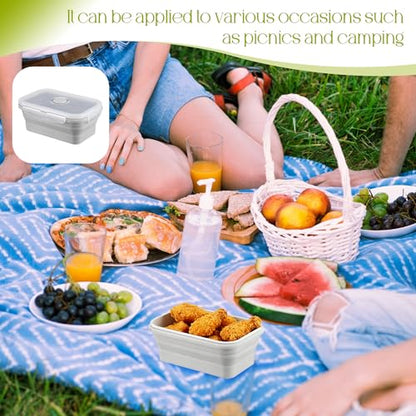 10Pcs Silicone Collapsible Food Storage Containers with Airtight Lids 17 oz Collapsible Bowls with Lids for Camping Silicone Containers for Lunch Box for Kitchen, Freezer Microwave Dishwasher Safe