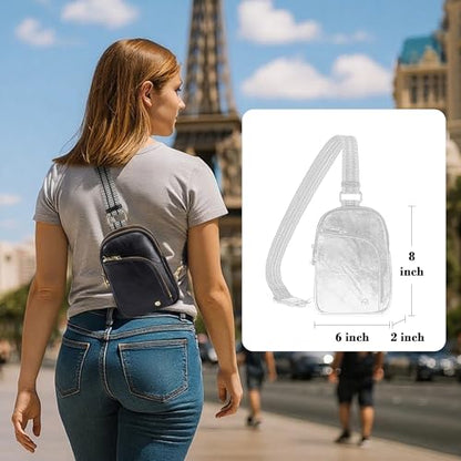 INICAT RFID Blocking Sling Bag, Anti Theft Crossbody Bag for Women Compact Travel Purses Leather - color: Black Antitheft