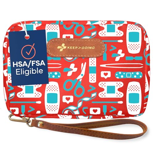 KeepGoing Travel First Aid Kit for Kids – 130 Pc. for Car, Home, Purse, Diaper Bag & Backpack with Latex-Free Bandages - Mini First Aid Kit Travel Size TSA-Approved