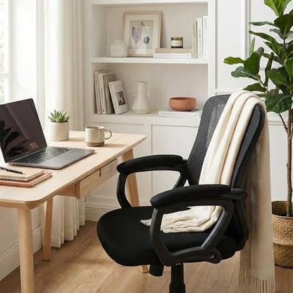 2 Pcs Office Chair Armrest Covers, Stretchable Armrest Protectors, Removable Arm Rest Covering, Washable Office Seat Hand Rest Protector for Computer Chair, Black