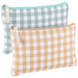 Pengxiaomei 2 Pcs Gingham Makeup Bags, Small Zipper Cosmetic Bag Green and Yellow Travel Toiletry Bag Makeup Pouch for Kids Teen Girls Tea Party Mothers Day Gifts - style: Plaid