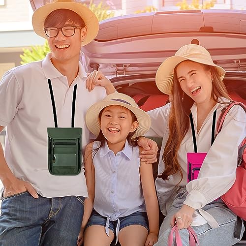 sundee Travel Neck Wallet with Double Zippers, RFID Blocking Passport Holder with Adjustable Neck Strap for Men and Women to Keep Cash, Credit Cards and Travel Documents Safe - Olive Green - color: Olive Green