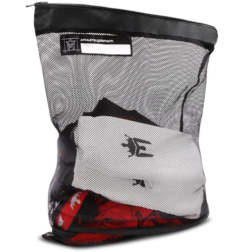 Meister Athlete XL Wash Bag - Large Mesh Sports Laundry Bag w/Zipper Lock - Black - style: XL Wash Bag / 24” Tall X 18” Wide
